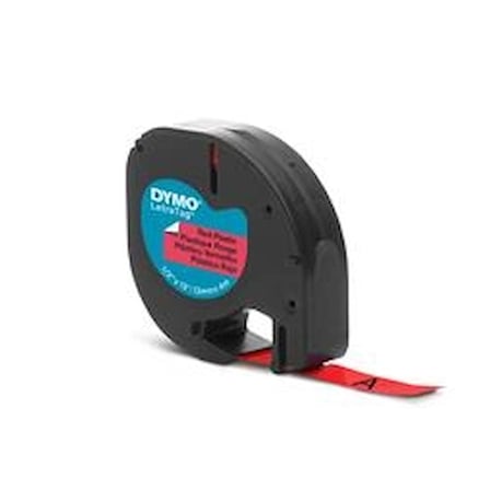 DYMO S0721630 LetraTag Plastik Şerit ( 12 mm X 4 mt ) , Kırmızı (59424) 91203 (KDO)