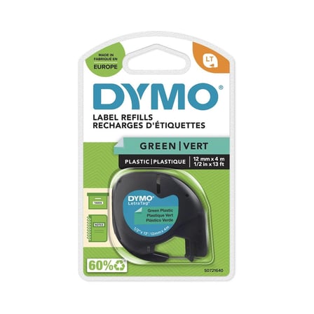 DYMO S0721640 LetraTag Plastik Şerit ( 12 mm X 4 mt ) , Yeşil (59425 ) 91204 (KDO)