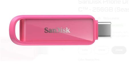 Sandisk SDIXS0N-256G-GN6NG 256GB Phone Drive with USB-C-128GB (Seastar Pink) Flash Bellek (KDO)