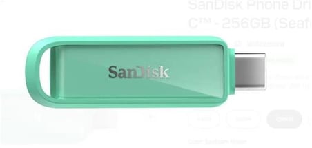 Sandisk SDIXS0N-256G-GN6NQ 256GB Phone Drive with USB-C-128GB (Seafoam Green) Flash Bellek (KDO)