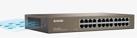 Tenda TEG1024D 24 Port 10-100-1000 Mbps Switch Çelik Kasa Rack Mount (KDO)
