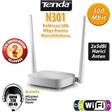 Tenda N301 300 Mbps 4 Port Router 2 Anten (KDO)
