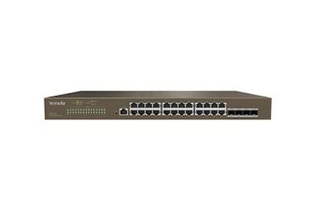 Tenda TEG5328F 24 Port 10-100-1000 Switch 4 Port SFP Yönetilebilir L2 Çelik Kasa Rack Mount (KDO)