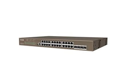 Tenda TEG5328P-24-410W 24 Port Poe+ 10-100-1000 Switch 4 Port SFP L3 Çelik Kasa Rack Mount (KDO)