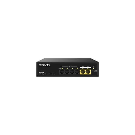 Tenda SG106PC 6 Port 4 Port Poe+ 10-100-1000 Mbps + 2 Port Uplink Switch Çelik Kasa Rack Mount (KDO)