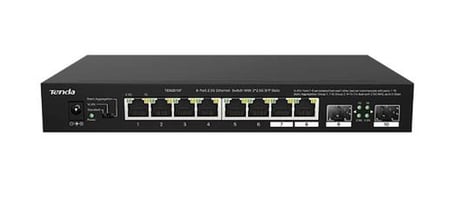 Tenda TEM2010F 8 Port 100-1000-2500 Mbps + 2 Port SFP Switch Çelik Kasa Rack Mount (KDO)