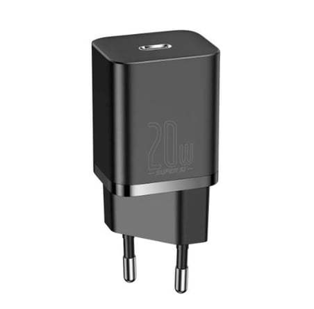 Baseus CCSUP-B01 Süper Si QC Siyah CCSUP-B01 20W Type-C Şarj Cihazı (KDO)