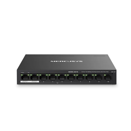 Tp-Link Mercusys MS110P 8 Port 10-100 Mbps Poe+ 2 Port 10-100 Switch Metal Kasa (KDO)