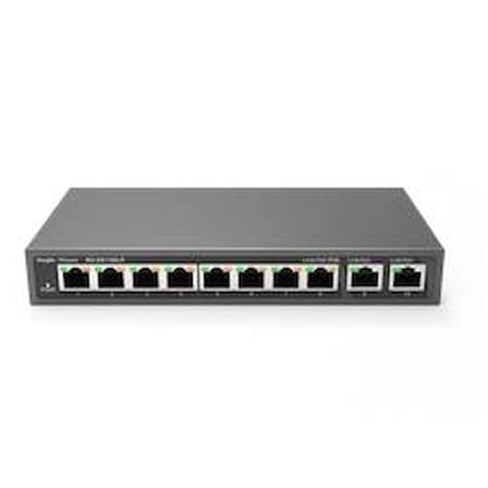 Ruijie-Reyee RG-ES110D-P 8 Port Poe+ 10-100 Mbps 2 Port 10-100-1000 Mbps Uplink Switch Çelik Kasa (KDO)