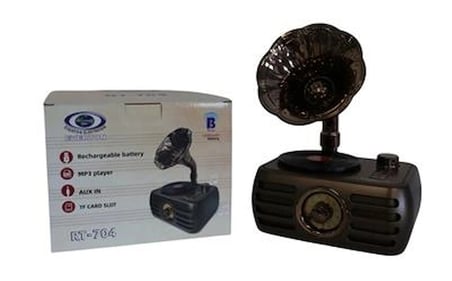 Everton Rt-704 Gramafonlu Bluetooth Fm-Usb-Tf-Aux  Şarjlı Nostaljik Radyo (KDO)