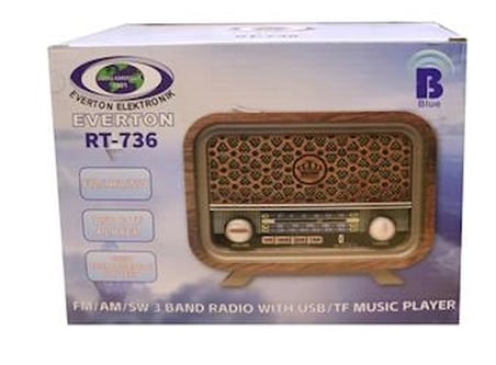 Everton RT-736  Bluetooth-USB-SD-FM Şarjlı  Nostaljik Radyo (KDO)