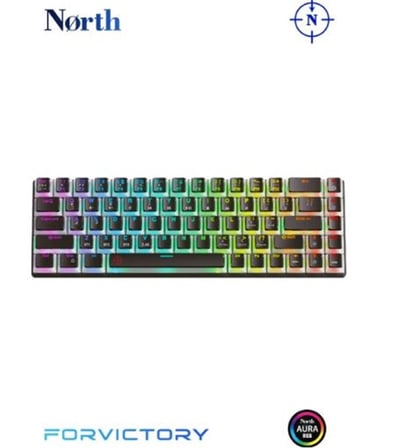 North Odin Pro WL68 LightCore Kablosuz Bluetooth RGB Red Switch Türkçe Siyah Mekanik Gaming Klavye (KDO)