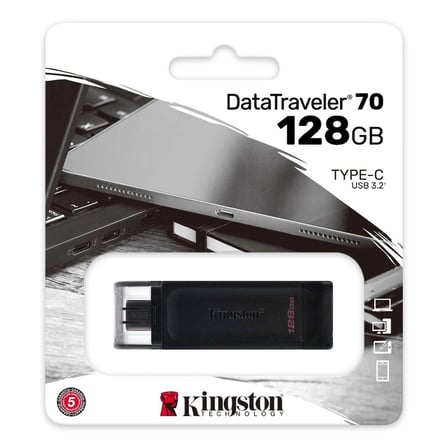 Kingston DT70 128GB USB-C 3.2 Gen 1 Type-C Flash Bellek (KDO)