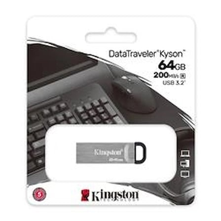 Kingston DTKN-64GB 64GB DataTraveler Kyson 200MB-s Metal USB 3.2 Gen 1 Flash Bellek (KDO)