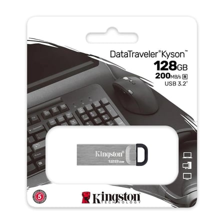 Kingston DTKN-128GB 128GB DataTraveler Kyson 200MB-s Metal USB 3.2 Gen 1 Flash Bellek (KDO)