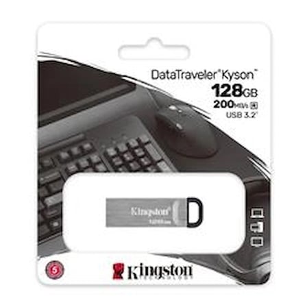 Kingston DTKN-128GB 128GB DataTraveler Kyson 200MB-s Metal USB 3.2 Gen 1 Flash Bellek (KDO)