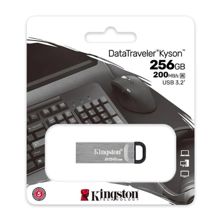Kingston DTKN-256GB 256GB DataTraveler Kyson 200MB-s Metal USB 3.2 Gen 1 Flash Bellek (KDO)