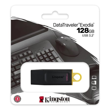Kingston DTX-128GB 128Gb USB3.2 Gen1 DataTraveler Exodia (Black + Yellow) Flash Bellek (KDO)