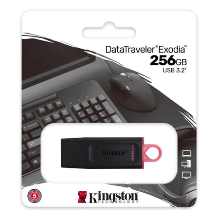 Kingston DTX-256GB 256GB USB3.2 Gen 1 DataTraveler Exodia (Black + Pink)Flash Bellek (KDO)