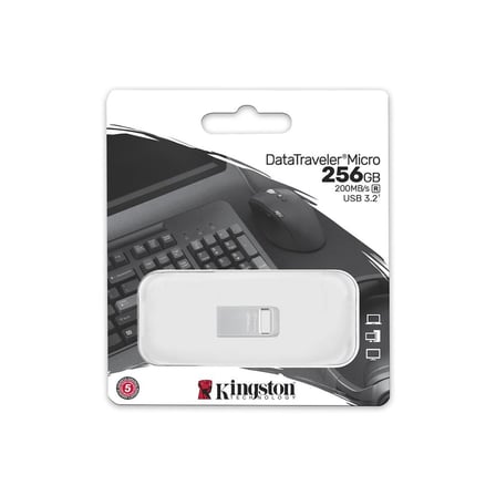Kingston DTMC3G2-256GB DataTraveler Micro 200MB-s Metal USB 3.2 Gen 1 Flash Bellek (KDO)
