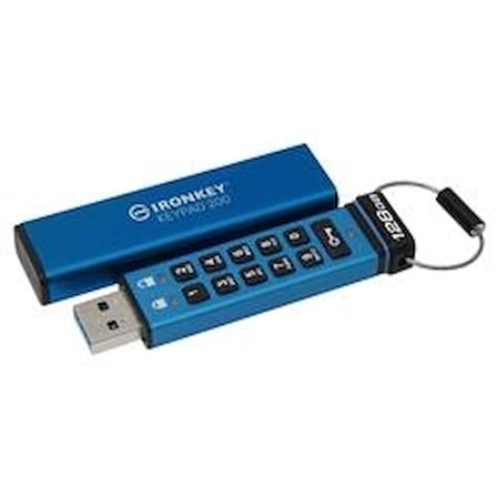 Kingston IKKP200-128GB 128GB IronKey Keypad 200, FIPS 140-3 Lvl 3 (Pending) Flash Bellek (KDO)