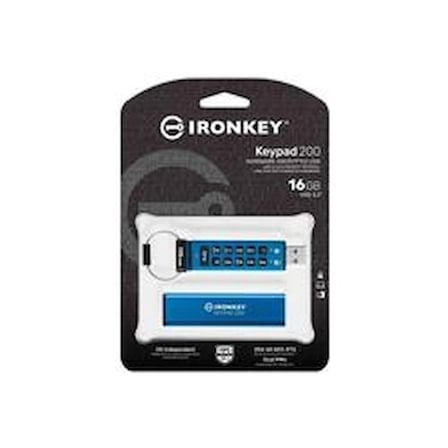 Kingston IKKP200-16GB 16GB IronKey Keypad 200, FIPS 140-3 Lvl 3 (Pending) Flash Bellek (KDO)