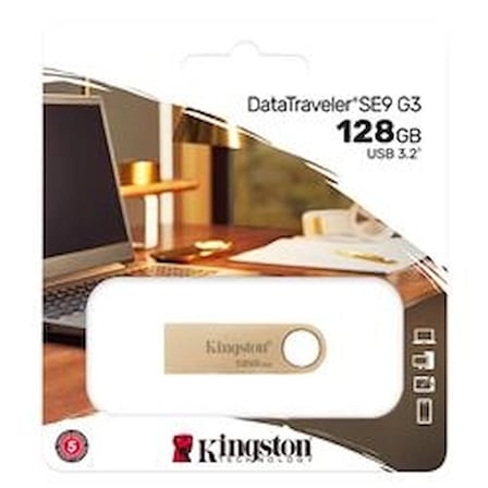 Kingston DTSE9G3-128GB 128GB 220MB-s Metal USB 3.2 Gen 1 DataTraveler SE9 G3 Flash Bellek (KDO)