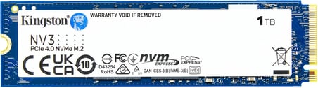Kingston 1TB NV3 M.2 2280 NVMe PCIe 4.0 Gen 4x4 6000 MB-s-4000 MB-s SNV3S-1000G Ssd Disk (KDO)