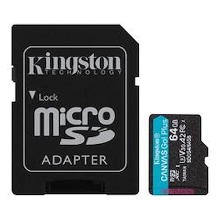 Kingston SDCG4-64GB 64GB microSDXC Canvas Go Plus Gen4 200MB-s A2 U3 V30 Card + ADP Hafıza Kartı (KDO)