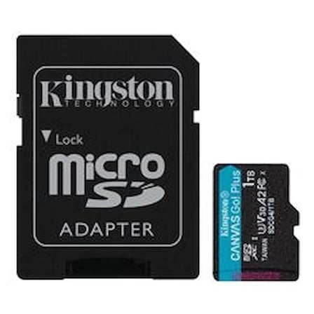Kingston SDCG4-1TB 1TB microSDXC Canvas Go Plus Gen4 200MB-s A2 U3 V30 Card + ADP Hafıza Kartı (KDO)