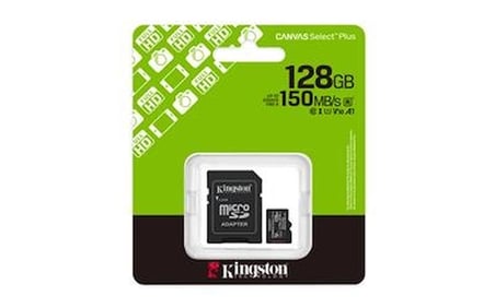 Kingston SDCS3-128GB 128GB microSDXC Canvas Select Plus Gen3 150MB-s A1 Card + Adapter Hafıza Kartı (KDO)
