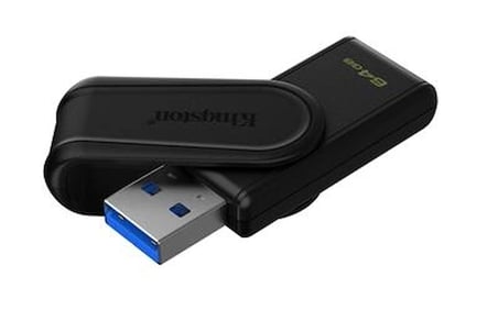 Kingston DTXS-64GB 64GB Portable USB 3.2 Gen1 DataTraveler ExodiaS (Black-Black) Flash Bellek (KDO)