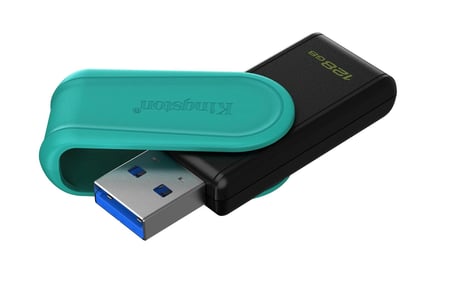 Kingston DTXS-128GB 128GB Portable USB 3.2 Gen1 DataTraveler ExodiaS (Black-Turquoise) Flash Bellek (KDO)