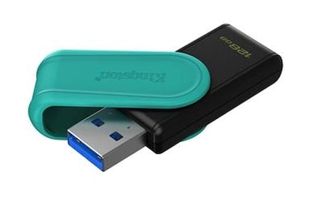 Kingston DTXS-128GB 128GB Portable USB 3.2 Gen1 DataTraveler ExodiaS (Black-Turquoise) Flash Bellek (KDO)