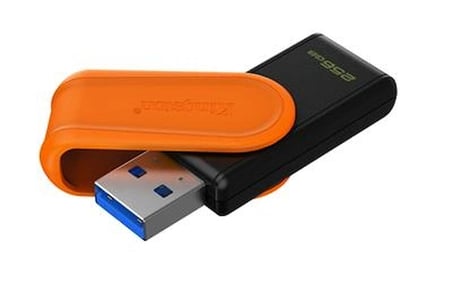 Kingston DTXS-256GB 256GB Portable USB 3.2 Gen1 DataTraveler ExodiaS (Black-Orange) Flash Bellek (KDO)