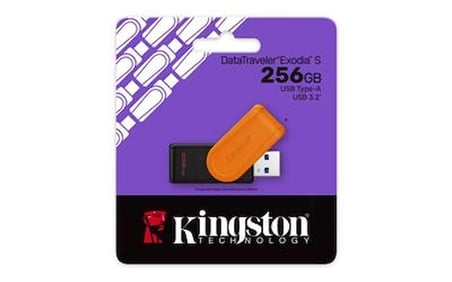 Kingston DTXS-256GB 256GB Portable USB 3.2 Gen1 DataTraveler ExodiaS (Black-Orange) Flash Bellek (KDO)