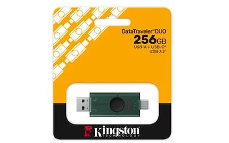 Kingston DTDEG2-256GB 256GB USB-A + USB-C 3.2 Gen 1 DataTraveler DuoG2 Flash Bellek (KDO)