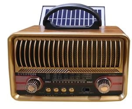 Everton RT-682  Solarlı,Şarjlı Nostaljik Radyo (Bluetooth-USB-SD-FM ) (KDO)