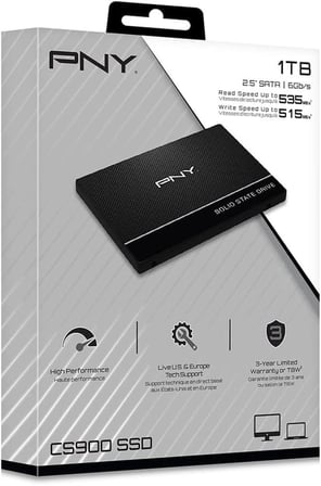 Pny 1TB CS900 3D NAND 2.5" SATA III 535-515 MB-s (SSD7CS900-1TB-RB) Ssd Harddisk (KDO)