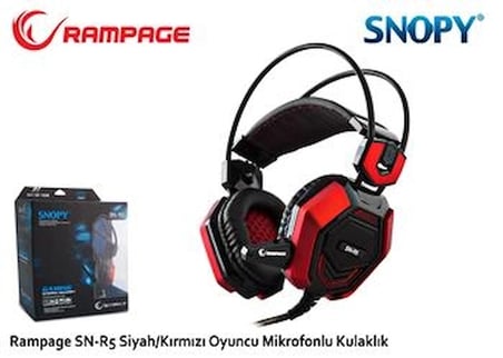 Rampage SN-R5 X-CORE Siyah-kırmızı Oyuncu Mikrofonlu Kulaklık Usb (KDO)