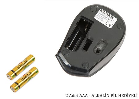 Everest SM-340 Usb Kırmızı 3D Optik Kablosuz Mouse (KDO)