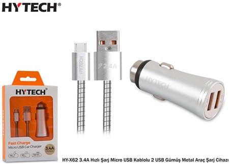 Hytech HY-X62 3.4A Hızlı Şarj Micro USB Kablolu 2 (KDO)