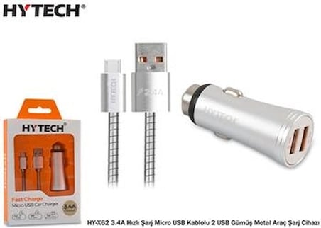 Hytech HY-X62 3.4A Hızlı Şarj Micro USB Kablolu 2 (KDO)