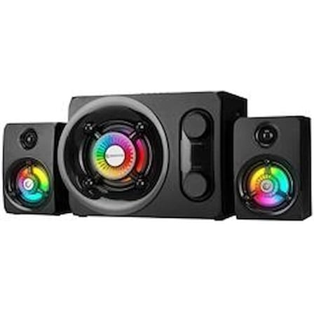 Rampage RMS-G8 Antares 2+1 25W Bluetooth+USB-SD-FM Rainbow Siyah Led Işıklı Gaming Speaker Hoparlör (KDO)