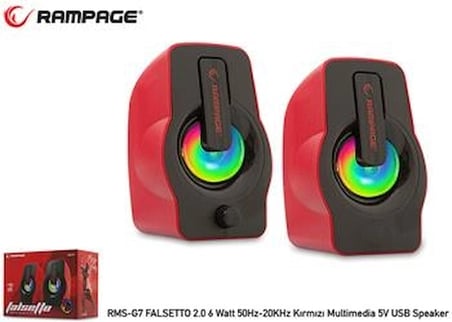 Rampage RMS-G7 Falsetto 2.0 6 Watt Kırmızı 5v Usb (KDO)