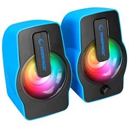 Rampage RMS-G7 FALSETTO 2.0 6 Watt RGB Ledli Mavi Multimedia Gaming USB Speaker (KDO)