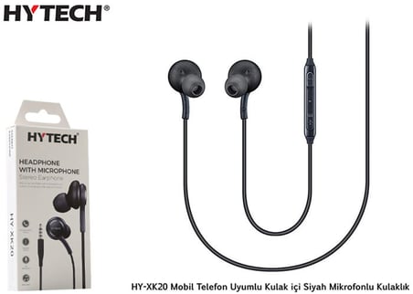 Hytech HY-XK20 Mobil Telefon Uyumlu Kulak içi Siyah kulaklık (KDO)