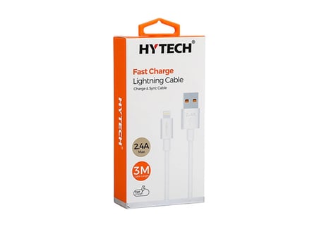 Hytech HY-X99 3m 2.4A Usb to Lightning Beyaz Data + Sarj Kablosu (KDO)