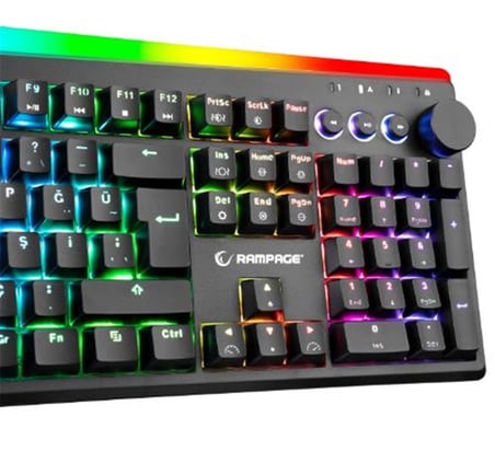 Rampage KB-R97 X-TRACER Siyah  RGB Aydınlatmalı Red SwitchGaming Oyuncu Mekanik Klavye (KDO)