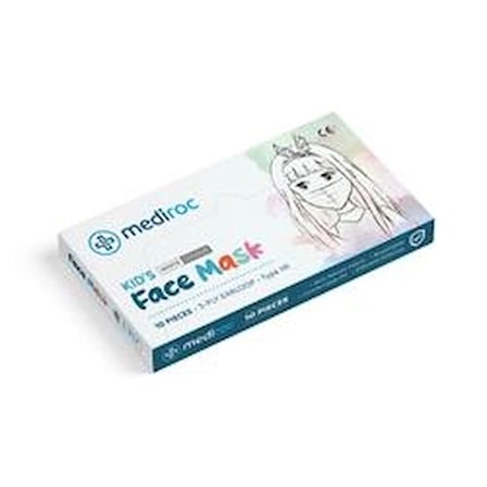 Mediroc (Wexta) (Kız-Erkek) Beyaz STL3PLY Melt Blown Koruyucu Çocuk  Maskesi 10lu (KDO)